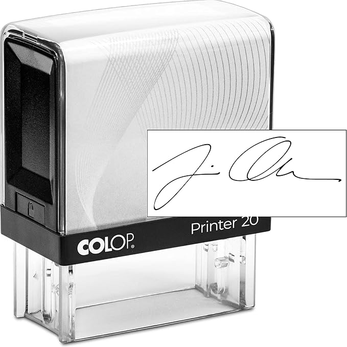 COLOP Small Size Self Inking Custom Signature Stamp - Choose from 15 Ink Colors