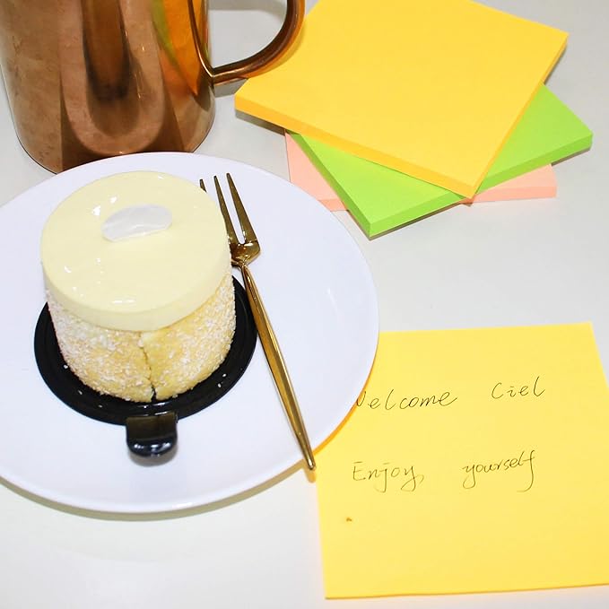 Sticky Notes 3x3 Inches,Bright Colors Self-Stick Pads, Easy to Stick for Home, Office, Notebook, 82 Sheets/pad