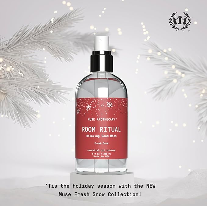 Muse Apothecary Room Ritual - Room Spray, Aromatic and Relaxing Room Mist, Air Freshener Spray, Infused with Natural Aromatherapy Essential Oils - 8 oz, Fresh Snow, 2 Pack