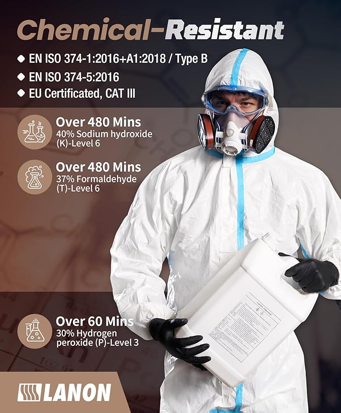 LANON Protection Heavy Duty Black Nitrile Gloves, Food Safe, Latex Free, Powder Free, Mechanic, Fully-Diamond Textured Grip Industrial Disposable Gloves, 8mil, Small