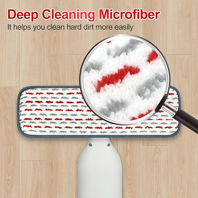 4 Pack Upgraded Reusable Mop Pads Compatible with Swiffer PowerMop, Mopping Pad Compatible with Swiffer Power Mop, Spray Refill for Multi-Surface Floor Cleaning, Reusable Thicker Microfiber Material