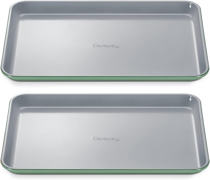 Caraway Non-Stick Ceramic Medium Baking Sheet - Naturally Slick Ceramic Coating - Non-Toxic, PTFE & PFOA Free - Perfect for Baking, Roasting, and More - Medium (15" x 10") - Sage