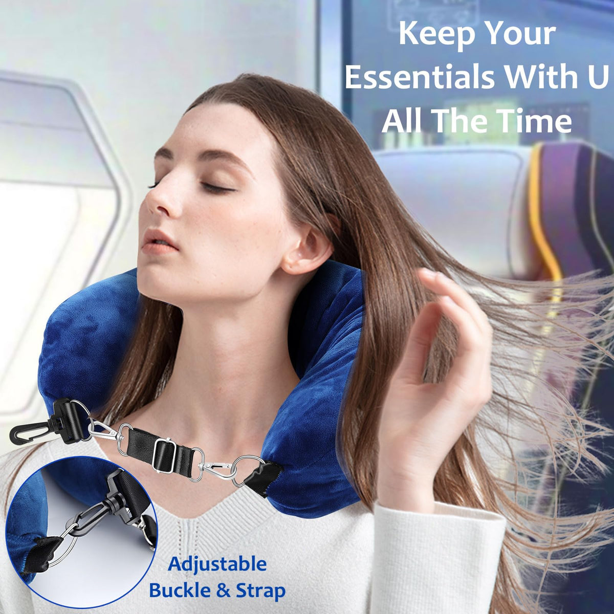 Kunyi's Travel Pillow You Stuff with Clothes As Carry-On Luggage Fits 5 Days of Travel Essentials Transformable Multifunctional Luggage Neck Pillowcase Soft Plush Stuff-able