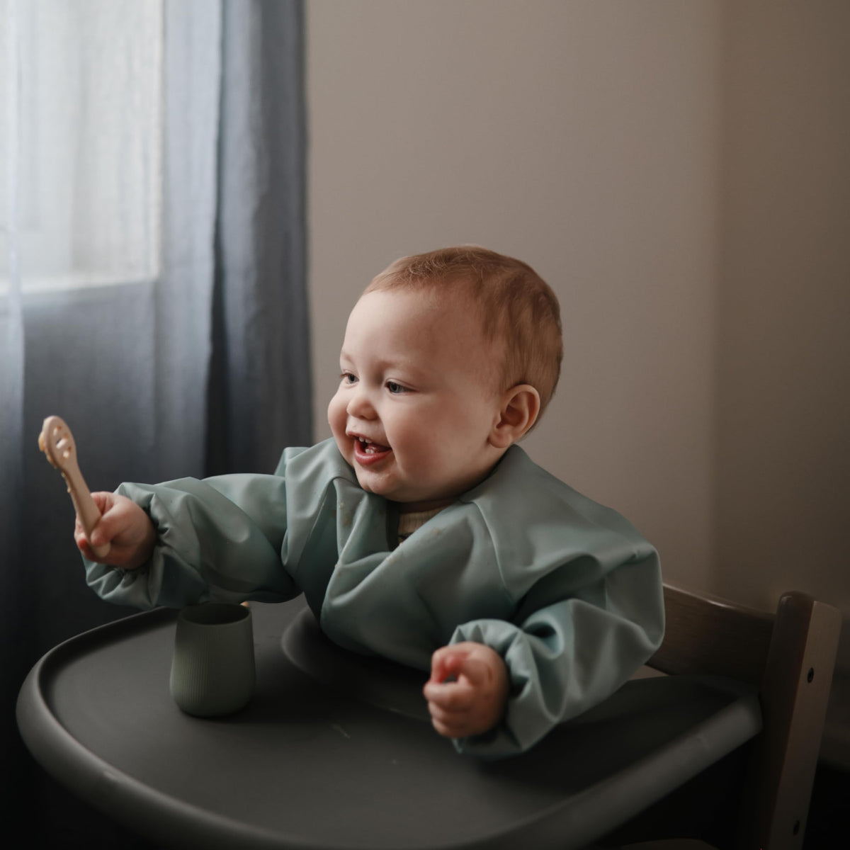 mushie Silicone First Feeding Baby Spoons | 2 Pack (Tradewinds/Shifting Sand)