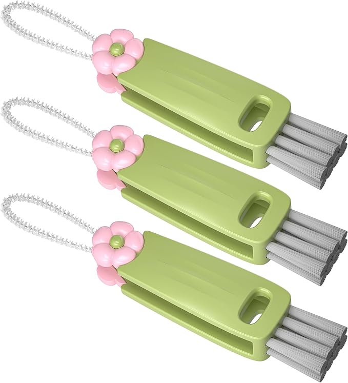 3 in 1 Cup Lid Gap Cleaning Brush Set, Multifunctional Bottle Clean-ing Brush, Cup Lid Gap Cleaner, Home Kitchen Crevice Cleaning Brush Tools (Green)