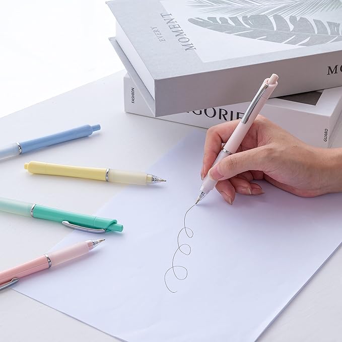 Ball Point Pen Black Ink Ballpoint Pens with Super Soft Grip Medium Point 1.0mm Office Pens (6 pack)