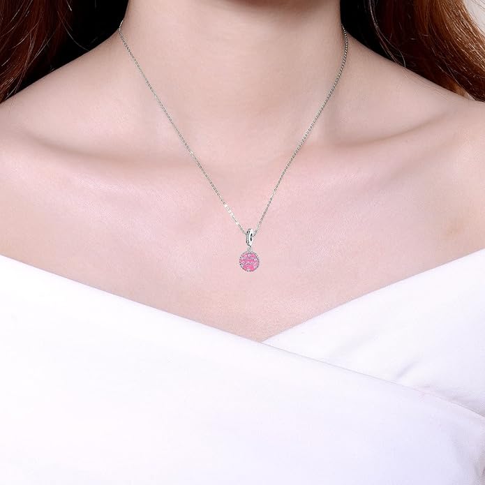 Birthday Fashion Love Heart Dangle Charm 925 Sterling Silver Charms fits Bracelets and Necklace Pendant Bead Charms Jewelry Present for Women Family Friends