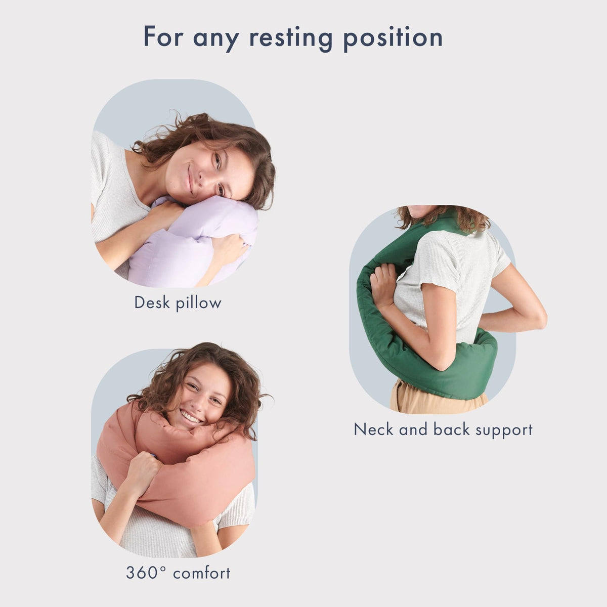 Huzi Infinity Pillow - Home Travel Soft Neck Scarf Support Sleep (Navy)