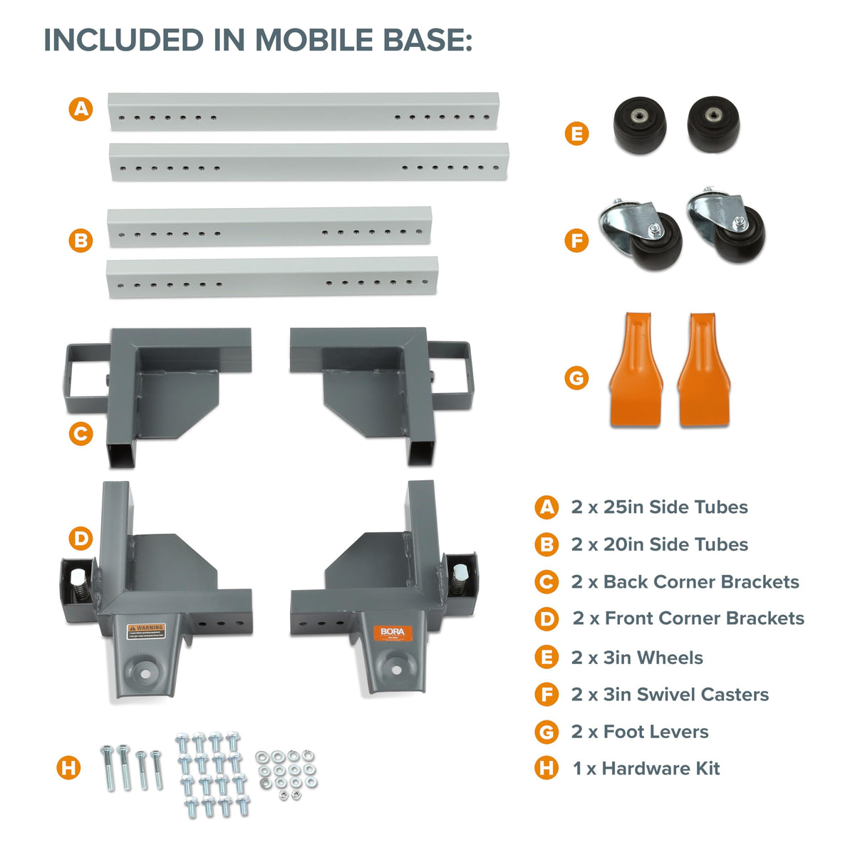 Bora Portamate PM-3500-Industrial Strength Universal Rolling Mobile Base That Makes Your Heaviest Power Tools Easy to Move