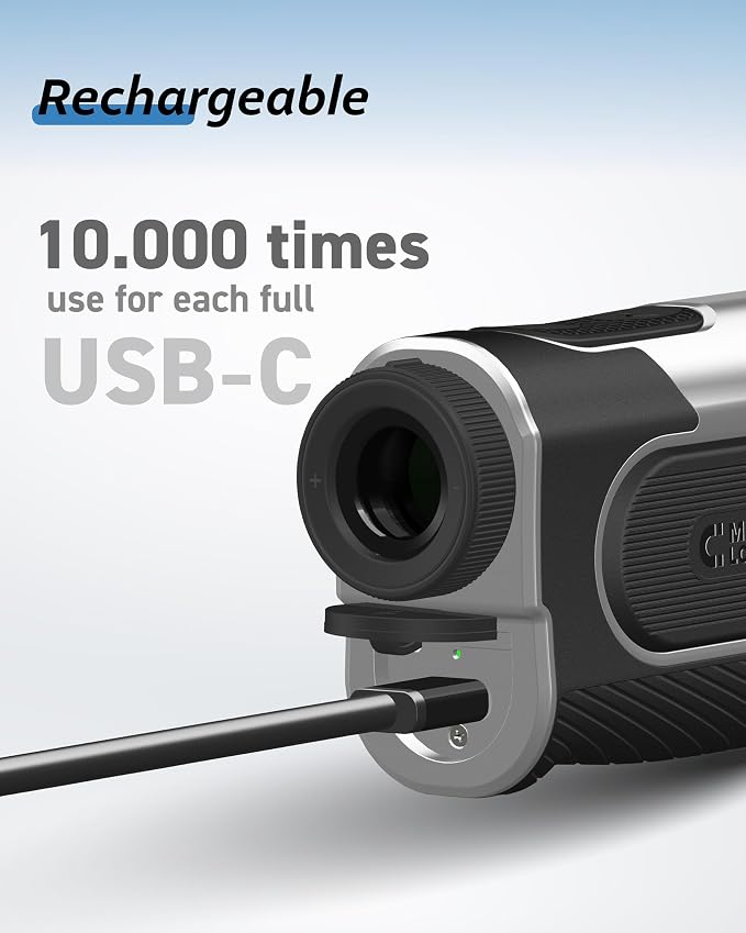 Golf Range Finder with Slope & Triangulation, 1300Yard Rangefinder, 5.3oz Compact, Lightweight, 0.2s Flag Lock Vibration, Magnetic Mount, USB-C Rechargeable, 6X Magnification, Waterproof IPX54