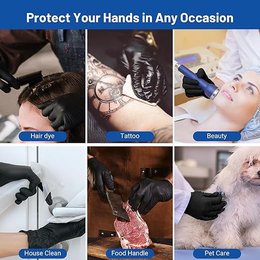 JMU Black Nitrile Gloves XL Case of 1200, 3.5Mil, Latex Free, Powder Free