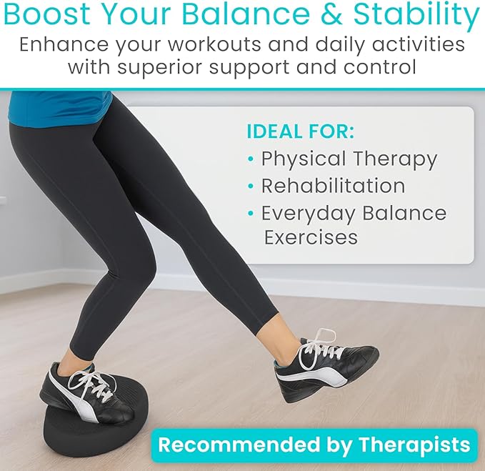Vive Oval Balance Pad - Wobble Cushion For Physical Therapy And Rehabilitation Equipment - Soft Stability Trainer Foam For Workouts, Yoga, Core Strength And Pilates - Device For Women, Men And Kids