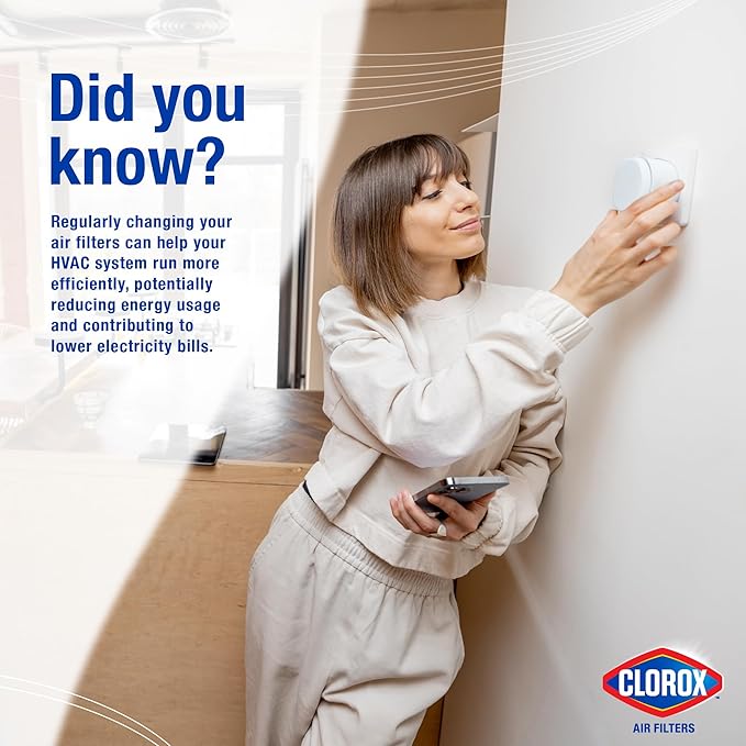 Clorox 16x20x1 Air Filter, MERV 13 Pleated HVAC AC Furnace Air Filters, MPR 1500 & FPR 10 – Pack of 4
