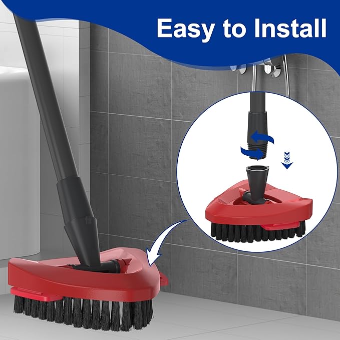 Scrub Brush with Mop Base for Ocedar Spin Mop 2 Tank System, Spin Mop Replacement Head for O Cedar Mop Replace Head, Scrub Brush Attachment for O Cedar Mop Scrubber Head, Scrub Head for Ocedar Mop
