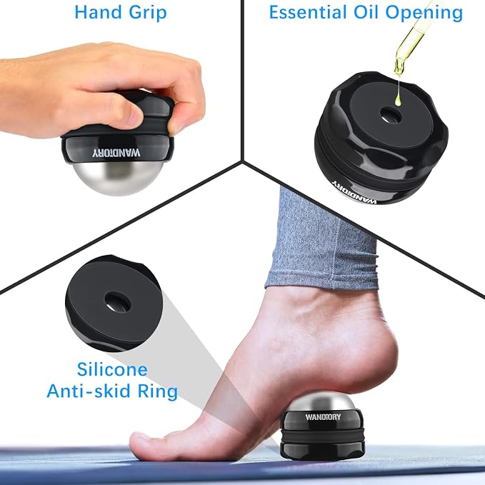 Ice Roller Ball, Cryosphere Cold Massage Roller Ball, Hot/Cold Therapy, Myofascial Release, Muscle Recovery, Trigger Point & Deep Tissue Muscle Relief, for Neck, Back, Shoulders, Arms, Legs, Foot etc