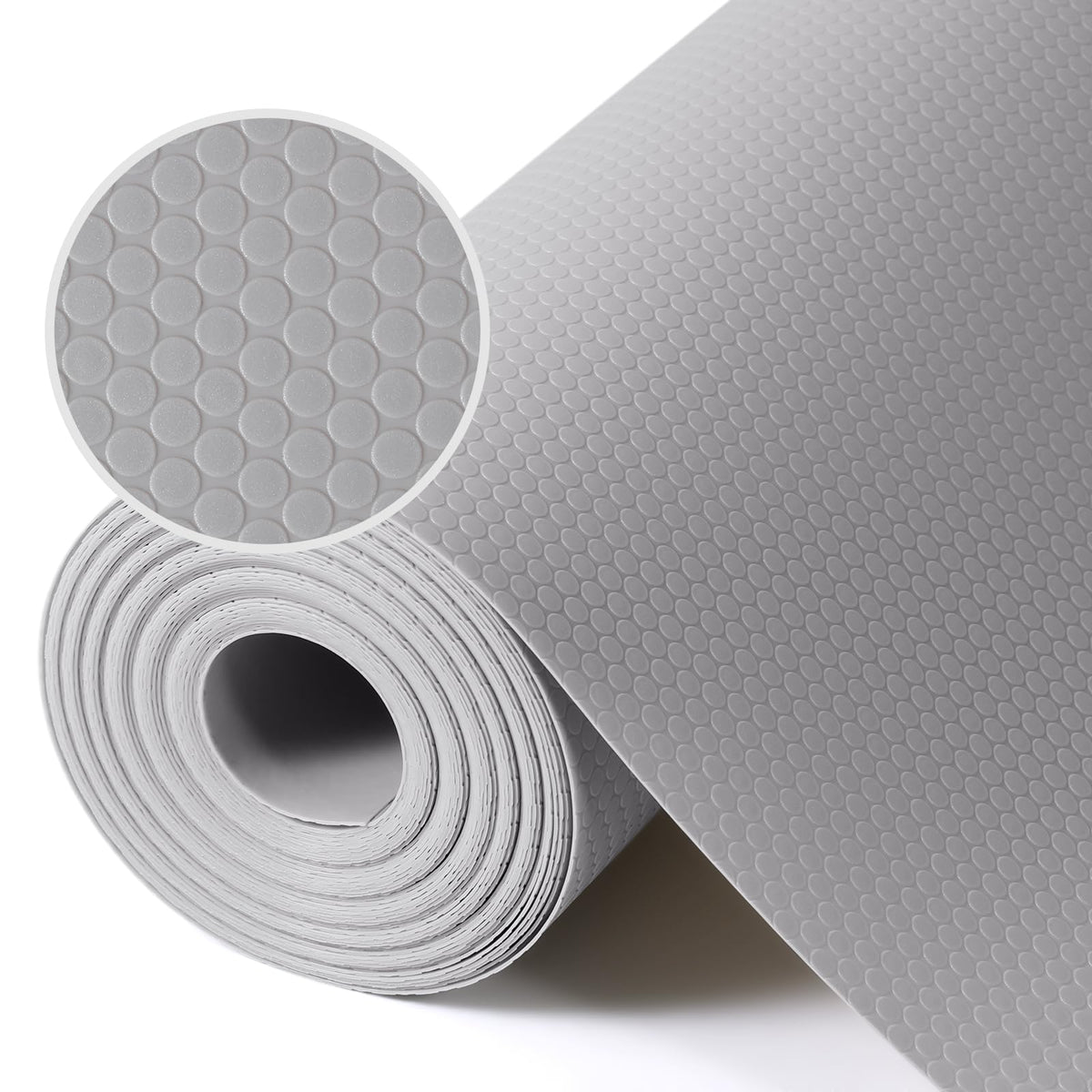 Shelf Liners for Kitchen Cabinets Non Adhesive Drawer Liner for Bathroom Waterproof Refrigerator Liners for Shelves Fridge Plastic Mats Cabinet Cupboard Liner Light Gray 11.8 x 59 Inches