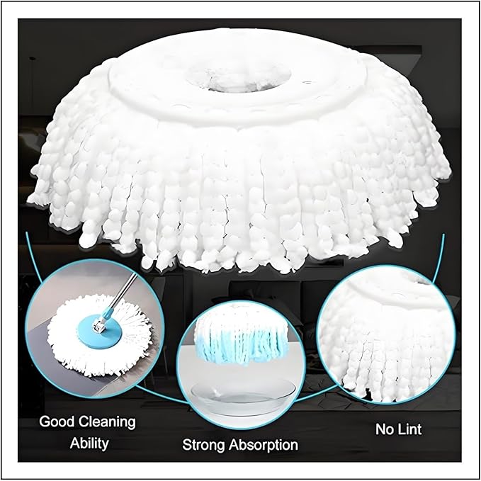 6 Pack Spin Mop Replacement Heads, (6.3 Inch,Round) Microfiber Mop Refills Compatible with Hurricane, Mopnado, Casabella, Magic and Other 360 Spin Mop Systems, (6 Colors)