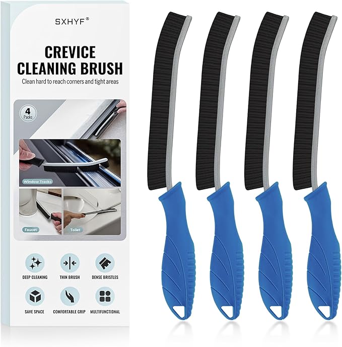 SXhyf Crevice Cleaning Brush - Grout Scrub Brush, House Cleaning Supplies, Gap Cleaning Tools, Home Essentials, Gifts for Women Men, Hard Bristle Crevice Cleaner Brush for Household Use, Bathroom