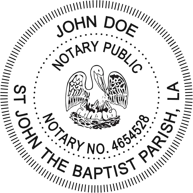 Round Notary Stamp for State of Louisiana- Self Inking Stamp - Top Brand Unit with Bottom Locking Cover for Longer Lasting Stamp - 5 Year Warranty