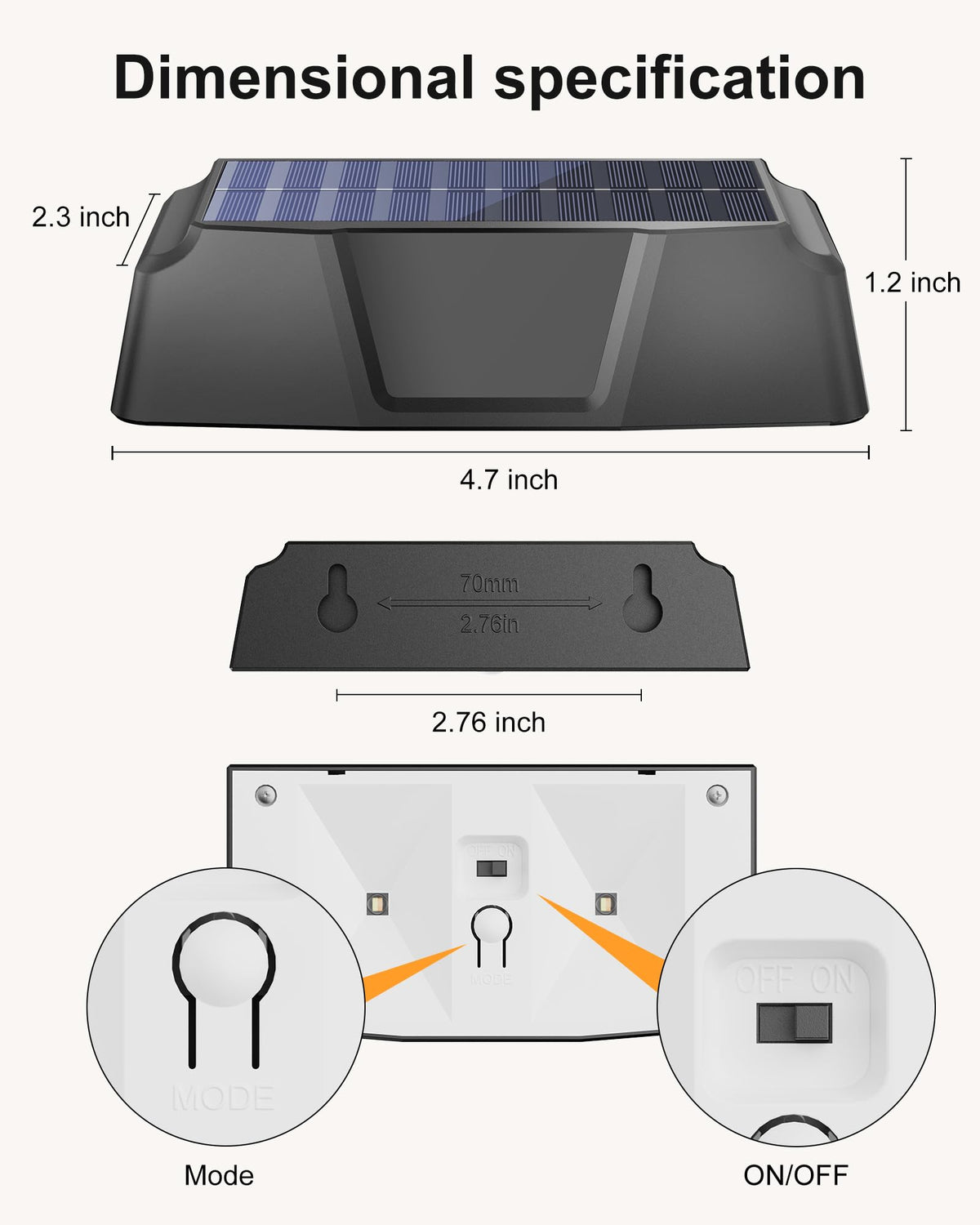 Brightown Solar Fence Lights Outdoor - 6 Pack Solar Deck Light with Warm White, Cool White, 7 RGB Color, Fade/Jump Modes, Solar Lights Outdoor Waterproof for Outside Yard Step