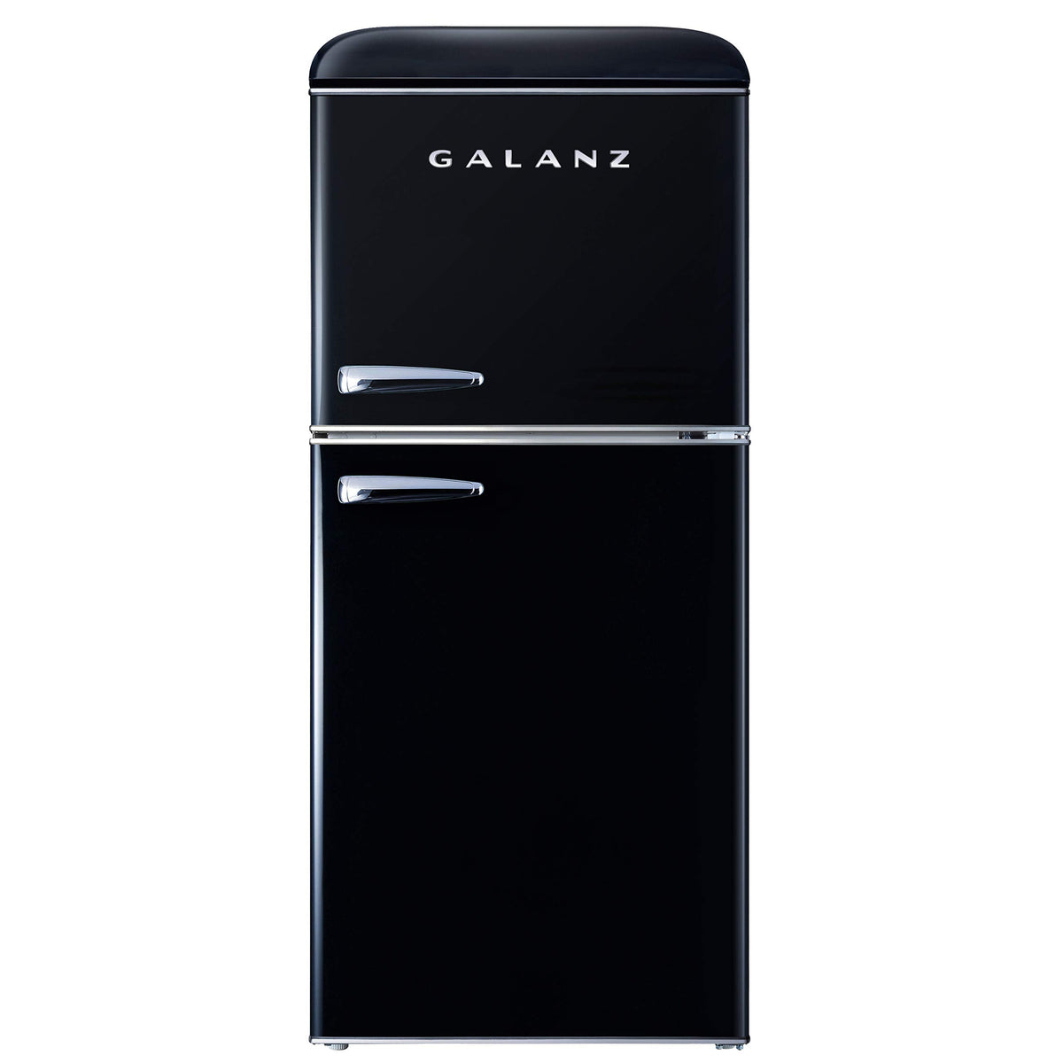 Galanz GLR40TBKER Retro Compact Refrigerator, Mini Fridge with Dual Doors, Adjustable Mechanical Thermostat with Freezer, 4.0 Cu Ft, Black