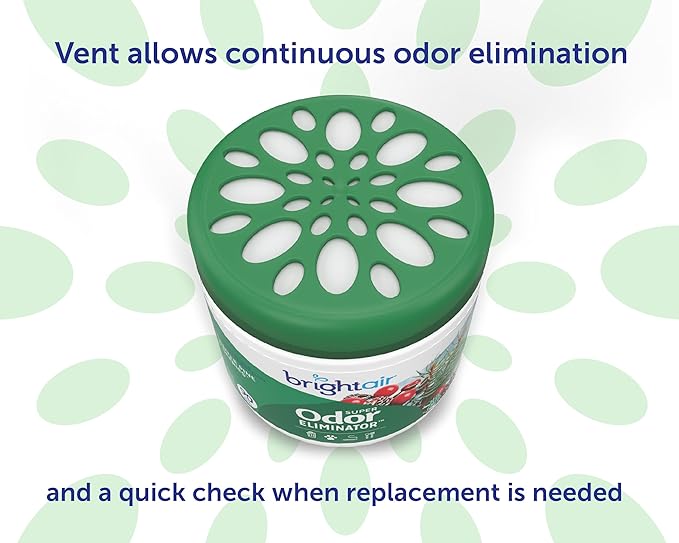 Bright Air 14 oz. Super Odor Eliminator, For Medium-Size Spaces, Winter Pine & Berries Scent, Case of 6, Odor Eliminator & Air Freshener, Natural Essential Oils, Lasts Up to 90 Days Each