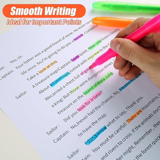 Highlighters Assorted Colors Bulk, 30 Pcs Pastel Highlighters Bulk with 6 Colors, Colored Highlighters for Office and School Supplies