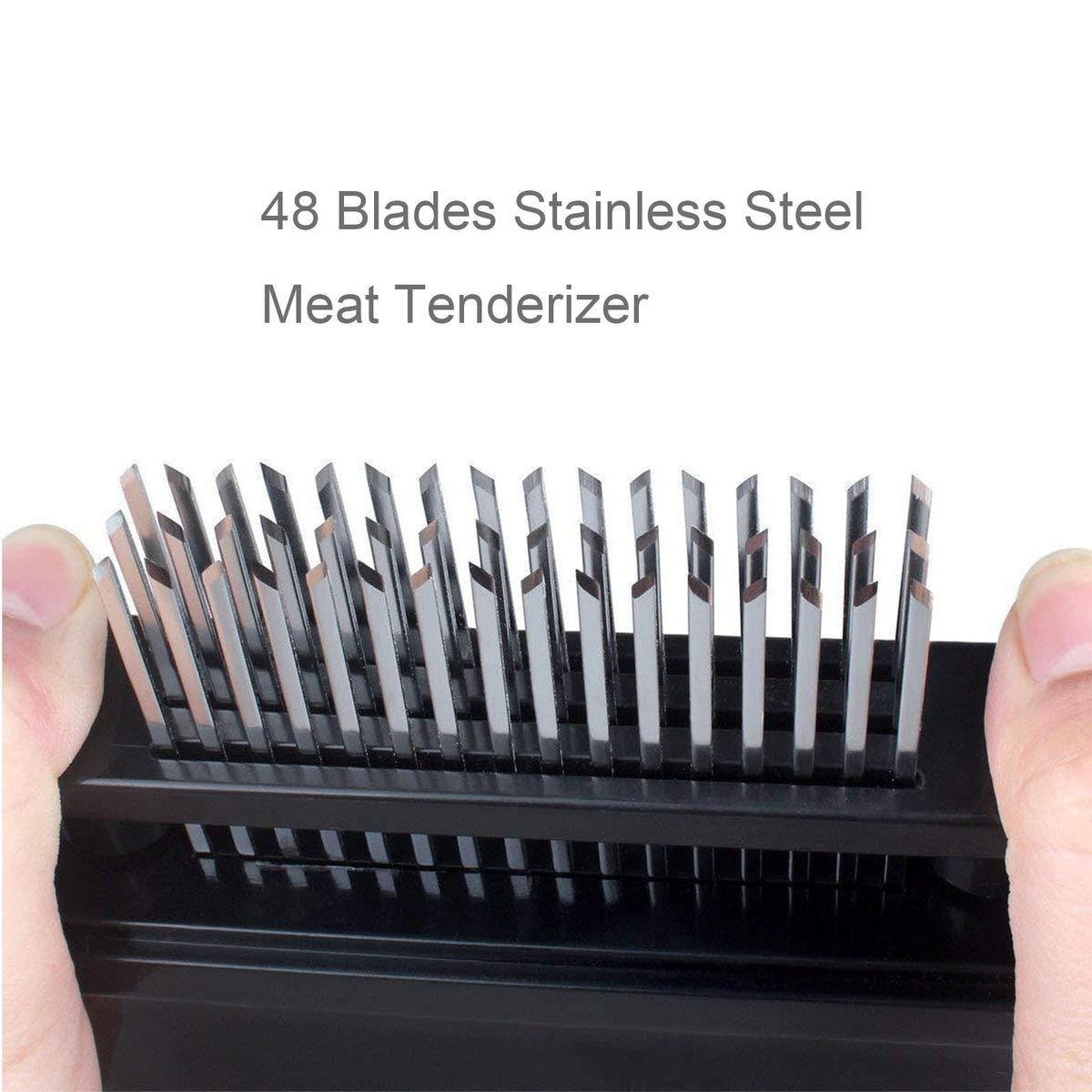 HRZLITAY Meat Tenderizer, with 48 Stainless Steel Ultra Sharp Needle Blades, Hand Held Meat Tenderizer Needle, Kitchen Cooking Tool Best Makes Steak & Chicken Tender - No More Hammer, Meat Pounder