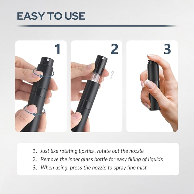Perfume Atomizer Travel Bottle Refillable: Cologne Sprayer Portable for Men - Mini Spray Empty for Refill - 8ml Small Size Orange