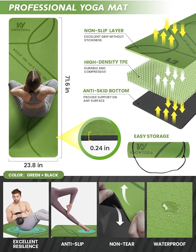 Yoga Starter Kit 12 in 1 - Yoga Set Include Yoga Mat, Foam Roller, 4 Resistance Bands, Yoga Blocks 2 Pack with Strap, 2 Peanut Massage Balls, Yoga kit and Sets for Beginners