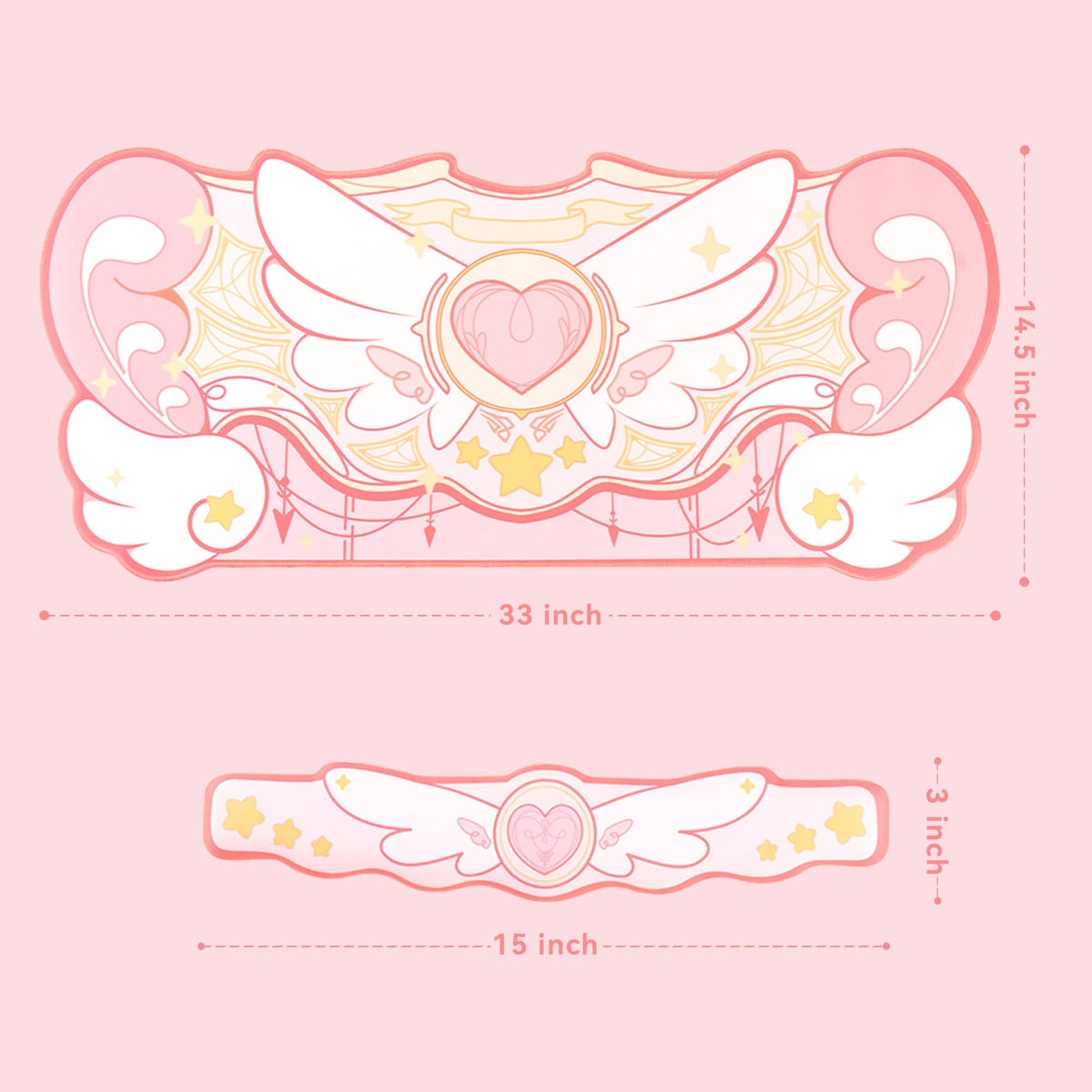 GeekShare Kawaii Mouse Pad Wrist Rest Support Set - Non-Slip Rubber Base Desk Mat and Memory Foam Wrist Rest for Keyboard and Mouse,Perfect for Gaming,or Home Office Work - Star Wings Series