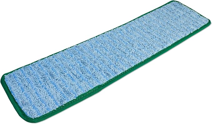 CleanAide Twist Yarn Microfiber Flat Mop Pad with Scrub Strips for 18" Mop Plates, Reusable, Dual-Action Dry & Wet Cleaning for Homes & Offices for Hardwood, Tile, Laminate & Vinyl Floors, Green