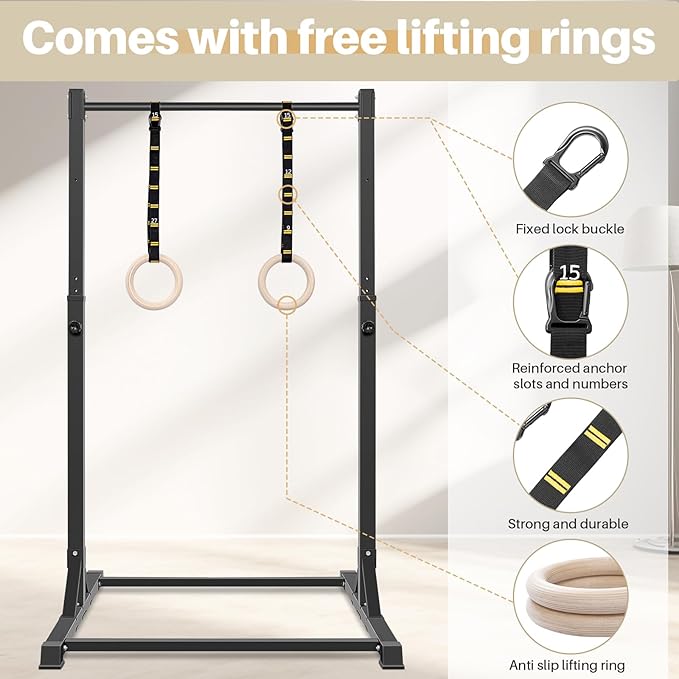 Pull Up Station, Bongkim Power Tower Portable Pullup Bar Station, Pull Up Bar for Home Gym, Pull Up Tower Station 330LBS