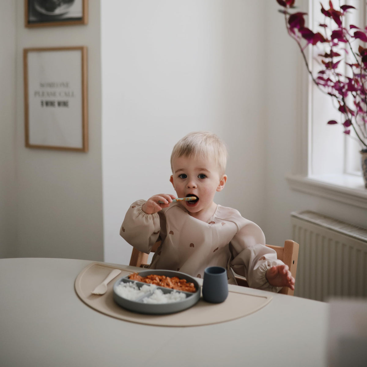 mushie Silicone First Feeding Baby Spoons | 2 Pack (Tradewinds/Shifting Sand)