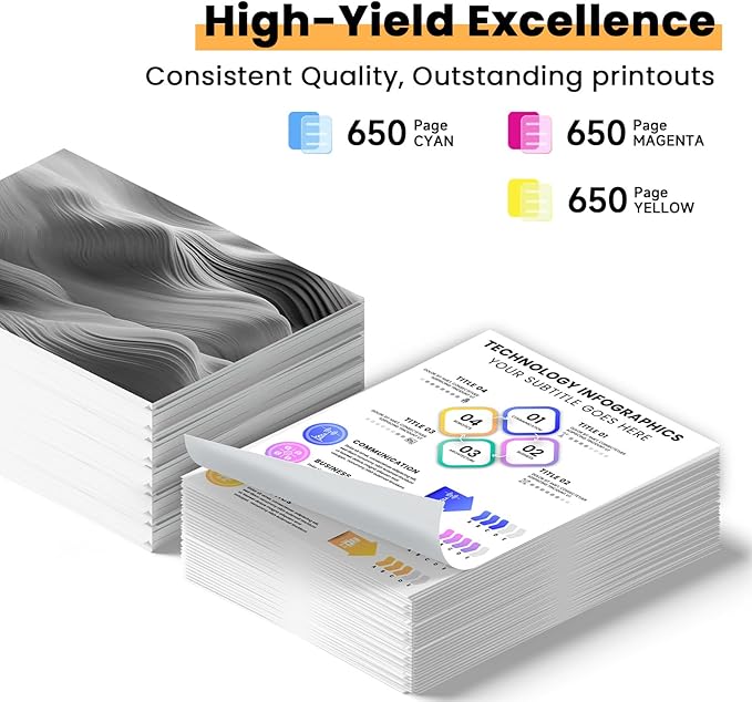 Remanufactured Ink Cartridge Replacement for Epson 410 Ink Cartridges 410XL T410 T410XL for Epson XP-7100 XP-530 XP-630 XP-640 XP-900 XP-830 Printers(Cyan, Magenta, Yellow)