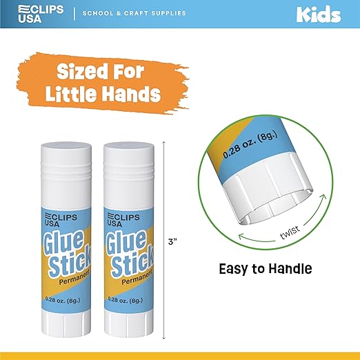 Glue Sticks Bulk (48 Pack), Washable Glue Sticks for Kids, Craft Glue for School Supplies, .28 oz, 8 Grams (48 Pack)