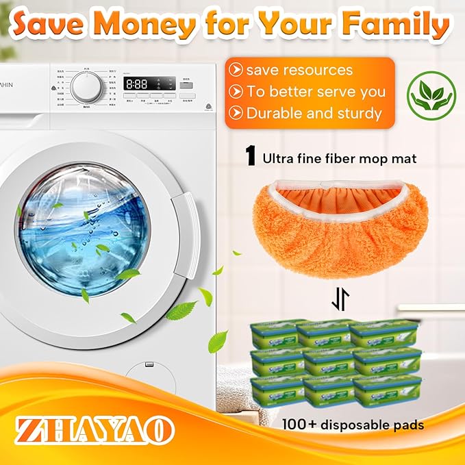 3 Pack Reusable Microfiber Mop Pads for Swiffer Sweeper Mop, Wet & Dry Use, Compatible with 10-12 inch Flat Mops, Washable, for Hardwood, Ceramic, Laminate & More Floors