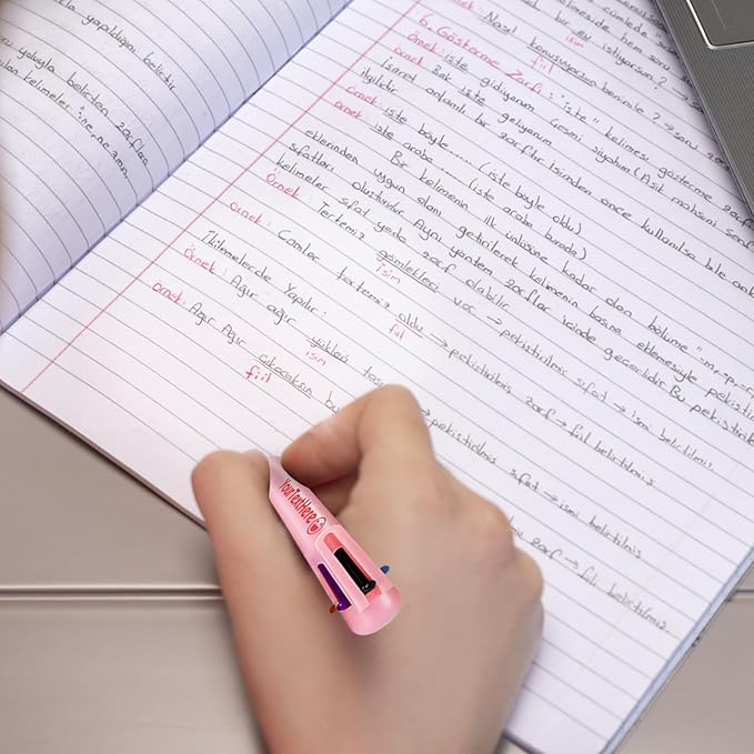Custom 6-In-1 Multicolor Ballpoint Pen 0.5mm Tip Personalized Pens with Text Logo Name Printed Customized Pens Gift for Businesses School Office Employee Exhibition, 1PC