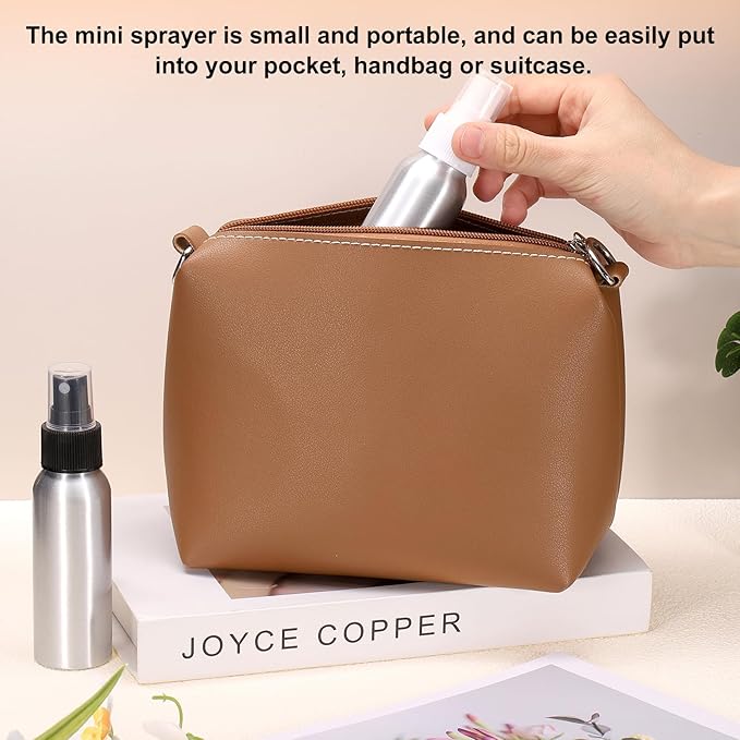 HARFINGTON Aluminum Fine Mist Spray Bottles 500ml/16oz Metal Small Liquid Alcohol Refillable Travel Container with White Plastic Nozzle Cap for Perfume Skincare Cosmetic Storage Bottle