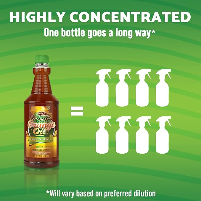 Green Gobbler Cold Pressed Concentrated Orange Oil for Home and Outdoor Multi-Purpose Cleaning- Hundreds of Uses - 32 oz (2 PACK)
