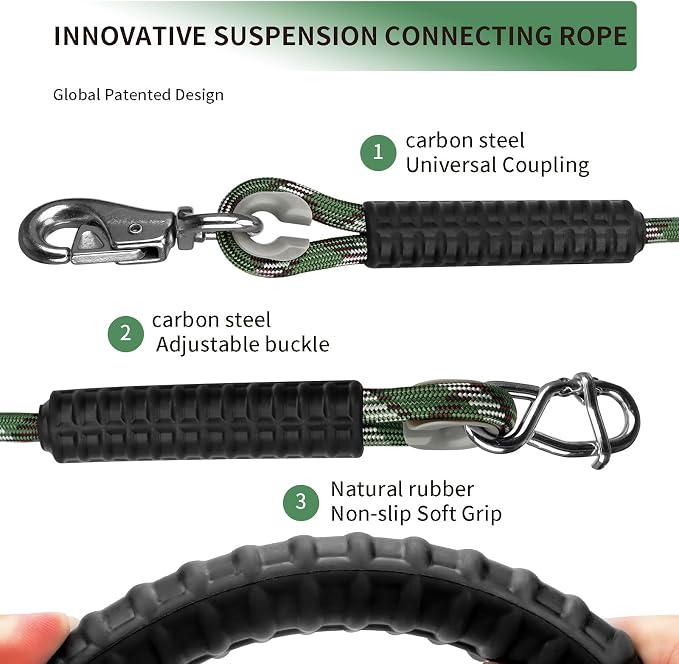 Heavy Duty Tree Swing Ropes, Hammock Hanging Chair Hanging Kit Adjustable Swing Hanging Straps Outdoor Camping Playground Set Accessories 7.25Ft(87")