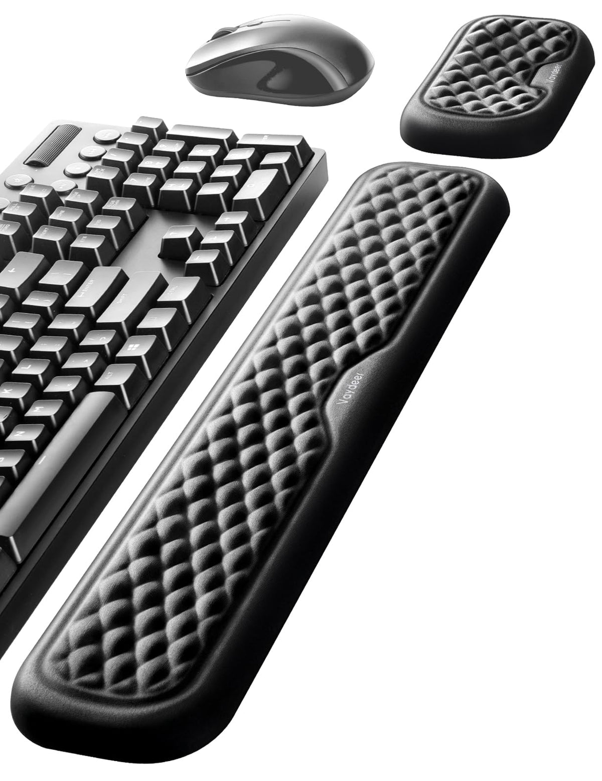 Vaydeer Wrist Rest for Keyboard and Mouse, Computer Ergonomic Wrist Support Pad, Soft Memory Foam Arm Cushion for Desk, Palm Hand Office Laptop Typing