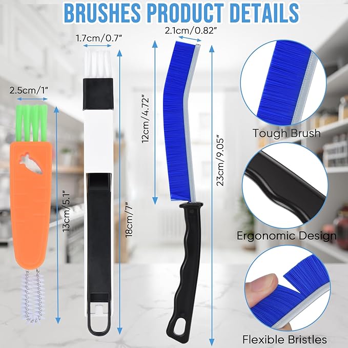 6Pcs Crevice Cleaning Brush,Cleaning Supplies Cleaning Brush Tools Crevice Cleaning Brushes for Household Use Bathroom Tiles Kitchen Practical and Durable