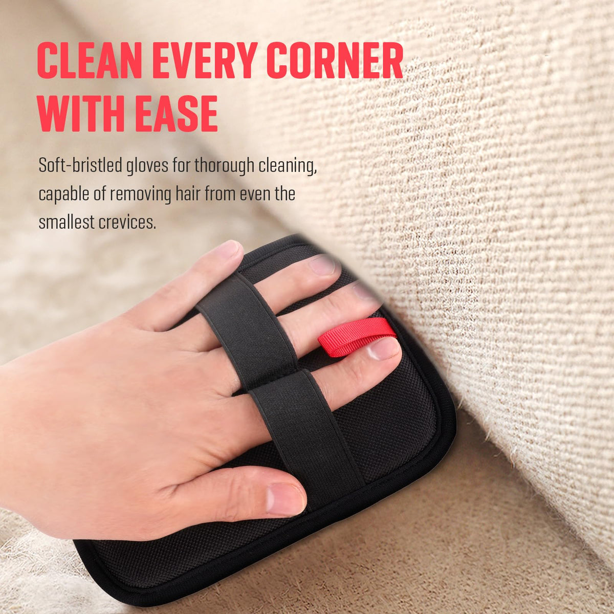 VerdeVilla Pet Hair Remover, Electrostatic Pet Hair Removal Gloves, Reusable Cat & Dog Hair Remover for Couch, Furniture, Carpet, Curtain, Upgraded Animal Fur Removal Tool, Cat Grooming Gloves-1 PCS