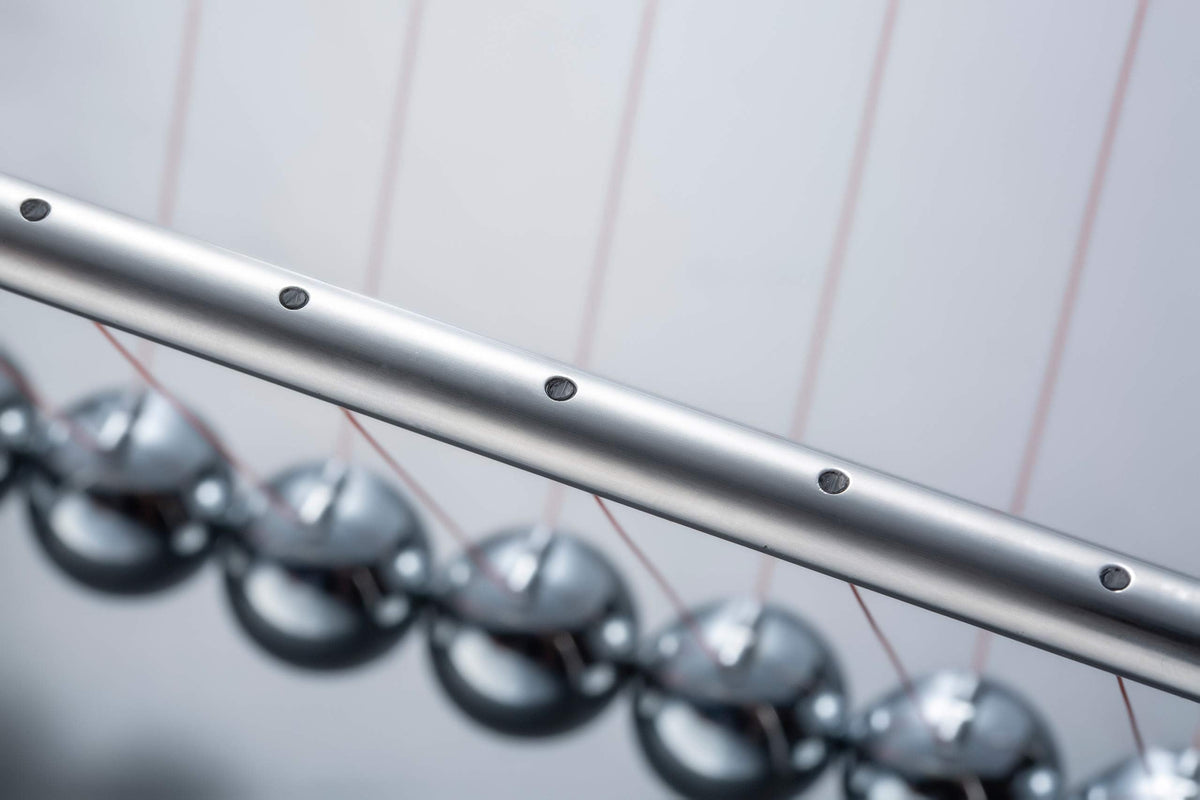 CERROPI Newton Cradle Balance Balls, 7 Ball Newton Pendulum, Classic Swing Ball, Desk Toy & Accessory, 11 inch, 65 Sec Swingtime