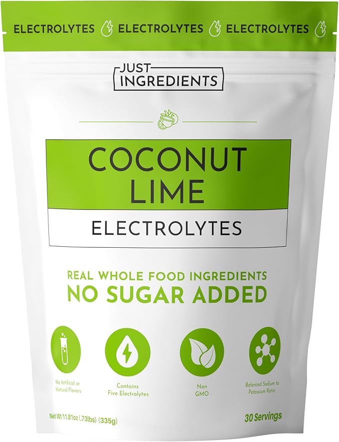 Coconut Lime Electrolytes – 30‑Serving Hydration Drink Mix with Coconut Water, Sea Salt, and Trace Minerals – Supports Hydration, Recovery, and Electrolyte Balance*