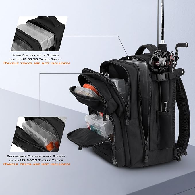 KastKing BlowBak Tactical Sling Tackle Bag-Lightweight Fishing Backpack Storge Fishing Gear and Equipment,Gift for Men