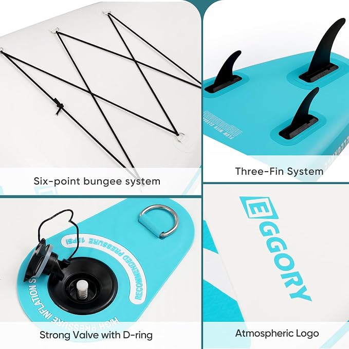 Inflatable Paddle Board,Stand Up Paddle Board Set, Extra Wide SUP Board with Removable Fin, Floating Paddle, Hand Pump, Waterproof Phone Pouch,Traveling Board