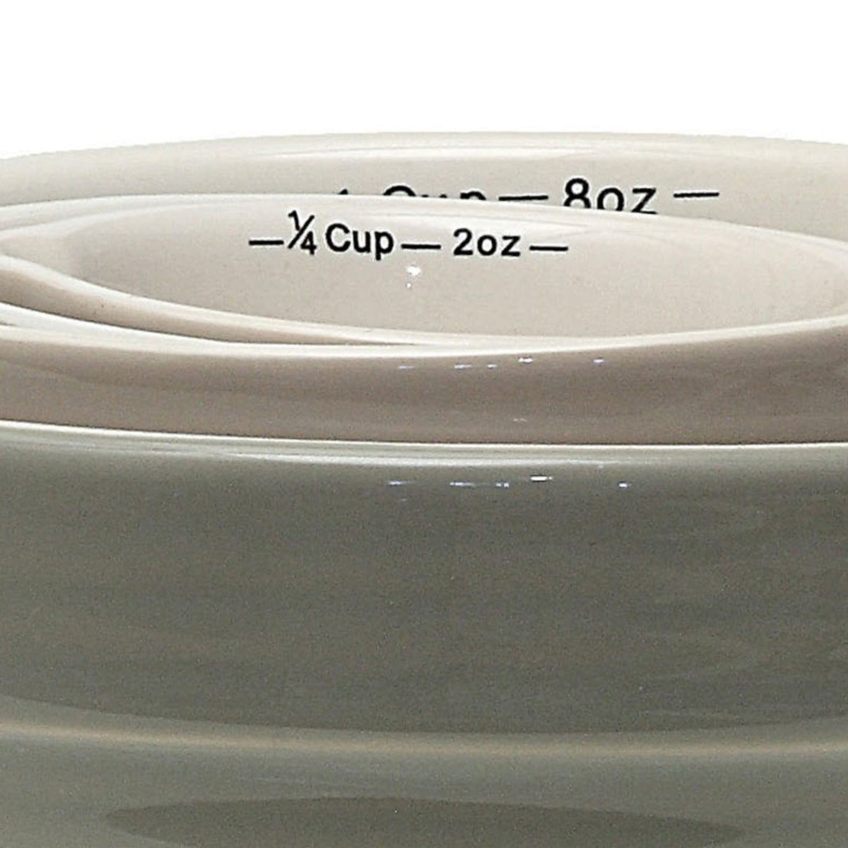Creative Co-Op Batter Bowl Shaped Measuring Cups in Greys (Set of 4 Sizes)