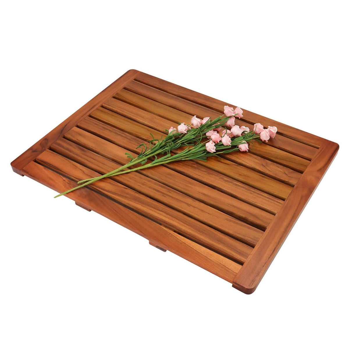 Utoplike (24"x18") Teak Wood Bath Mat, Shower Mats for Bathroom, Large for Spa Home or Outdoor